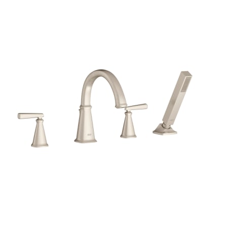 American Standard Edgemere Deck Mounted Roman Tub Filler - Includes Hand Shower Brushed Nickel