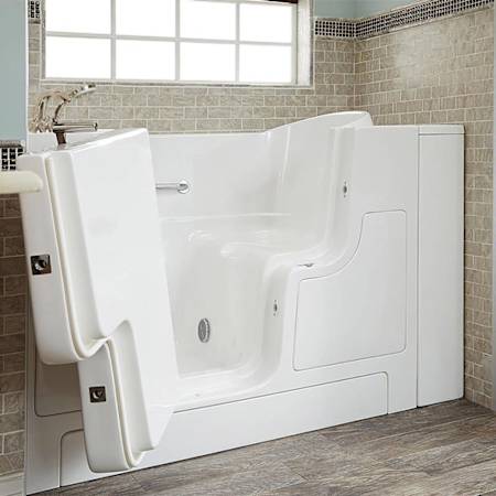 American Standard Gelcoat Premium Series 30" x 52" Walk-In Tub with Whirlpool System - Right-Hand Drain with Faucet White