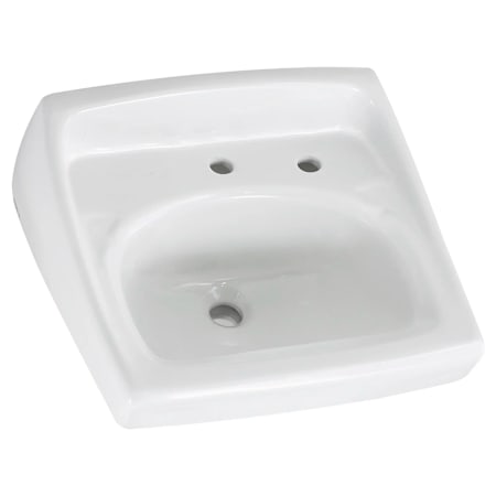 American Standard Lucerne 20-1/2" Wall Mounted Porcelain Bathroom Sink with 2 Pre-drilled Holes White