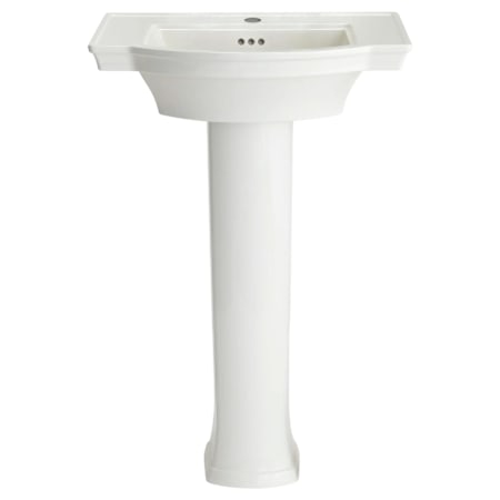 American Standard Estate 24" Pedestal Bathroom Sink with 1 Hole Drilled and Overflow White
