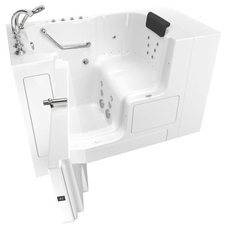 American Standard Gelcoat Premium 32" x 52" Walk-In Whirlpool / Air Tub with Left Side Door and Drain - Includes Chromatherapy System, 26 Air Jets, and Quick Drain Pump White / Polished Chrome