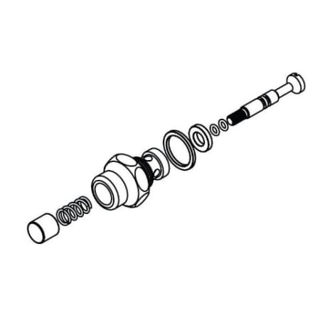 American Standard Valve Assembly for Single Pedal Valve Chrome