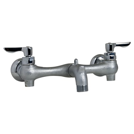 American Standard Double Handle Wall-Mount Service Faucet with Brass Spout and Ceramic Disc Rough Chrome