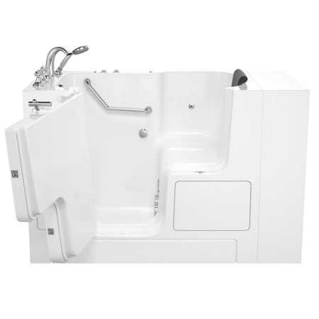 American Standard Gelcoat Premium 52" Walk-In Whirlpool Bathtub with Left-Hand Drain, Quick Drain System, and Overflow - Tub Faucet and Handshower Included White / Polished Chrome
