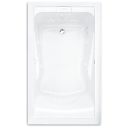 American Standard Bathing Evolution 60" Drop In Acrylic Whirlpool Tub with Reversible Drain and Overflow White