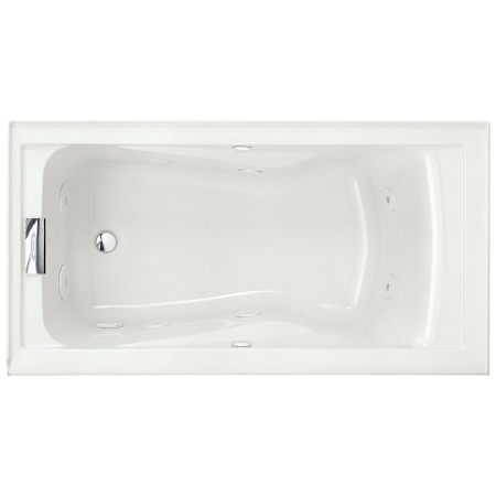 American Standard Bathing Evolution 60" Three Wall Alcove Acrylic Whirlpool Tub with Left Drain and Overflow White
