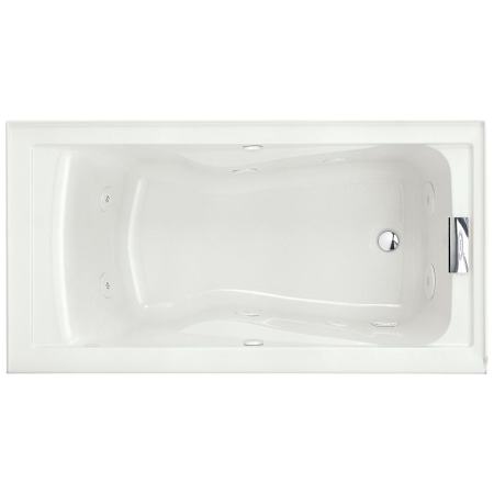 American Standard Bathing Evolution 60" Three Wall Alcove Acrylic Whirlpool Tub with Right Drain and Overflow White