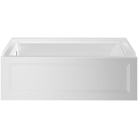 American Standard Bathing Town Square S 60" Three Wall Alcove Acrylic, Fiberglass Soaking Tub with Left Drain and Overflow White