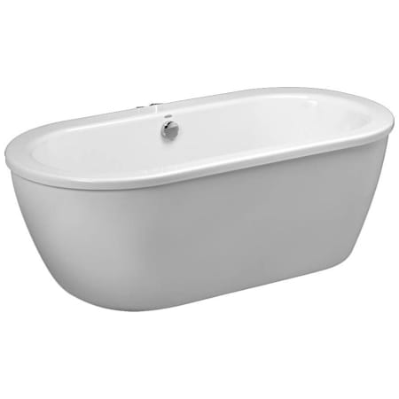 American Standard Bathing Cadet 65" Free Standing Acrylic Soaking Tub with Center Drain, Drain Assembly, and Overflow Arctic White with Chrome Drain