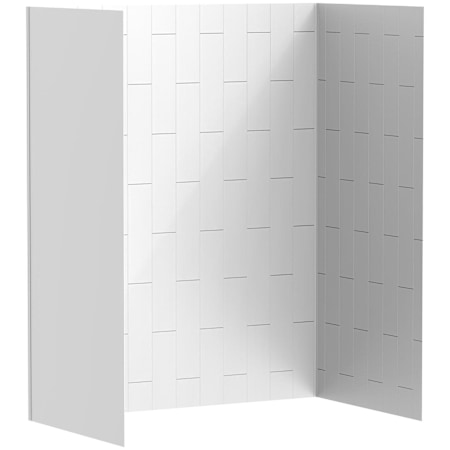 American Standard Bathing Aspirations 60" W x 36" D x 72" H Vertical Tile Bath Wall Set White