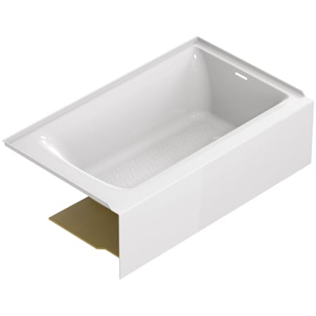 American Standard Bathing Aspirations 60" Three Wall Alcove Acrylic, Fiberglass Soaking Tub with Right Drain and Overflow White