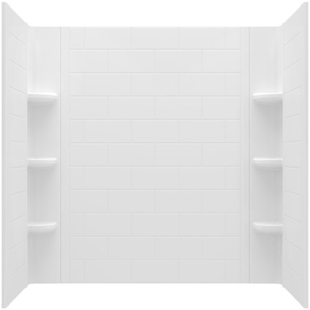 American Standard Bathing Princeton 60" H x 30" W Vertical Tile Bathtub Wall Set White