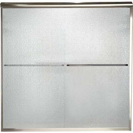 American Standard Bathing Euro 58" High x 60" Wide Sliding Frameless Tub Door with Patterned Glass Brushed Nickel