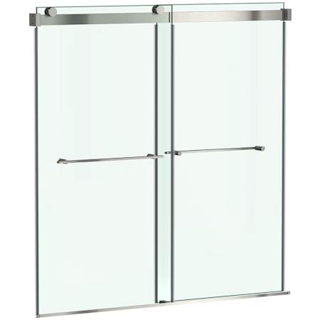 American Standard Bathing Aspirations 59-15/16" High x 58-1/2" Wide Bypass Frameless Tub Door with Clear Glass Brushed Nickel