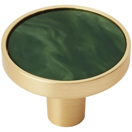 Amerock Accents 1-1/4 Inch Round Cabinet Knob - Pack of 2 Gold / Emerald Green