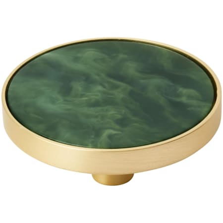 Amerock Accents 2 Inch Round Cabinet Knob - Pack of 2 Gold / Emerald Green
