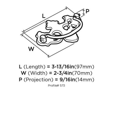 Amerock-573-Dimensions of Angle View