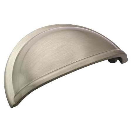 Amerock Cup Pulls 3 Inch Center to Center Countersunk Cup Cabinet Pull - Package of 5 Satin Nickel