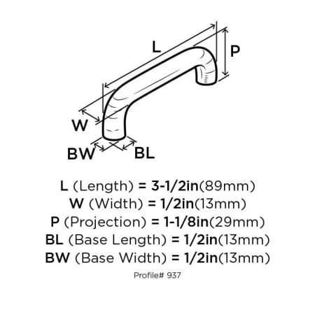 Amerock-937-Dimensions of Angle View