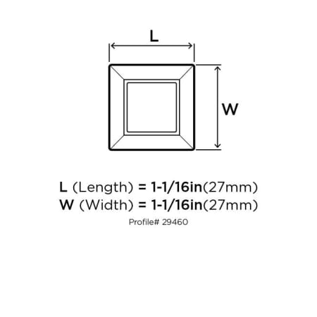 Amerock-BC29460-Dimensions of Top View