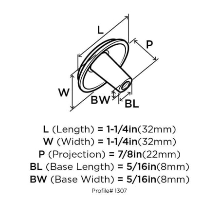 Amerock-BP1307-Dimensions of Back View