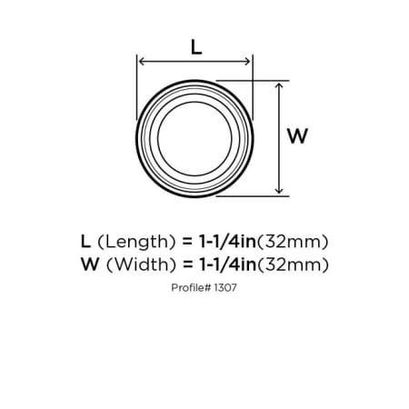 Amerock-BP1307-Dimensions of Top View