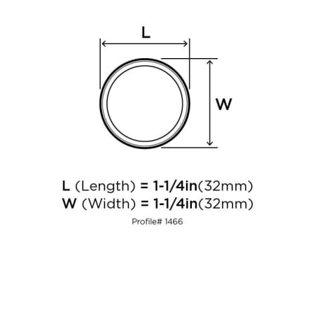 Amerock-BP1466-Dimensions of Top View