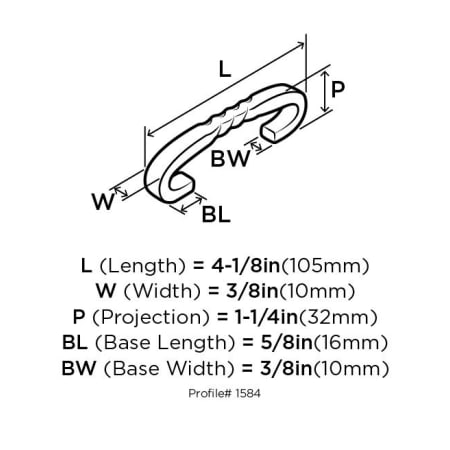 Amerock-BP1584-Dimensions of Angle View