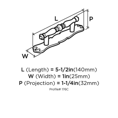 Amerock-BP176C-Dimensions of Angle View