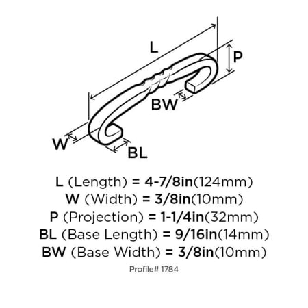 Amerock-BP1784-Dimensions of Angle View