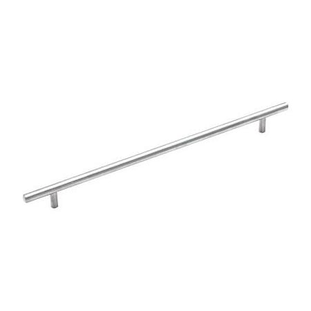 Amerock Bar Pulls Carbon Steel 12-5/8 Inch Center to Center Bar Cabinet Pull Sterling Nickel