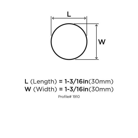 Amerock-BP1910-Dimensions of Top View