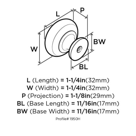 Amerock-BP1950H-Dimensions of Back View