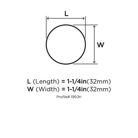 Amerock-BP1950H-Dimensions of Top View