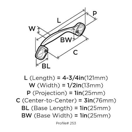 Amerock-BP253-Dimensions of Back View