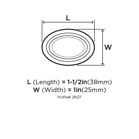 Amerock-BP26127-Dimensions of Top View