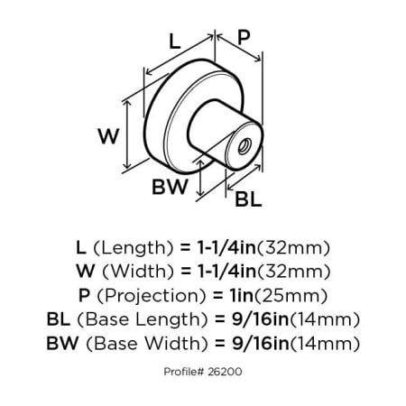 Amerock-BP26200-Dimensions of Back View