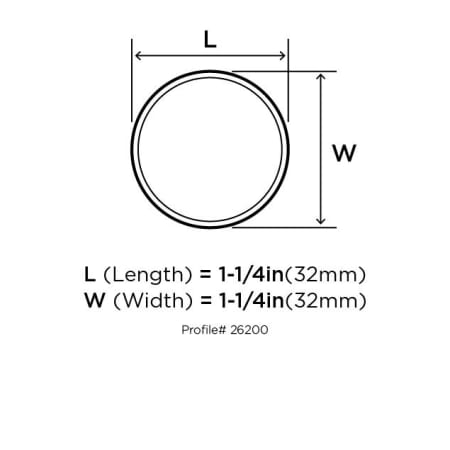Amerock-BP26200-Dimensions of Top View