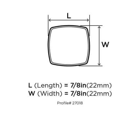 Amerock-BP27018-Dimensions of Top View