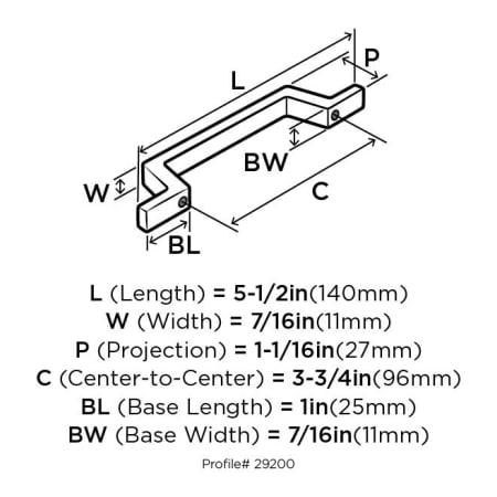 Amerock-BP29200-Dimensions of Back View