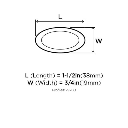 Amerock-BP29280-Dimensions of Top View