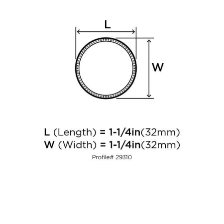 Amerock-BP29310-Dimensions of Top View