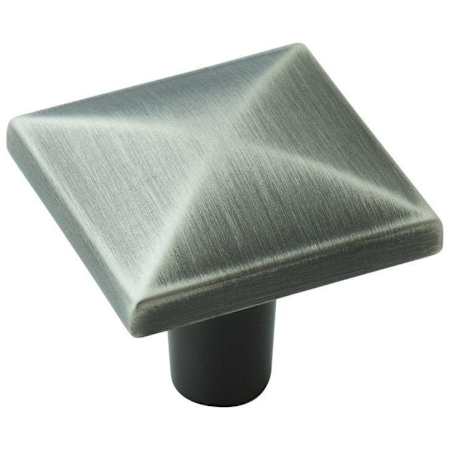 Amerock Extensity 1-1/8 Inch Square Cabinet Knob Antique Silver