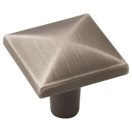 Amerock Extensity 1-1/8 Inch Square Cabinet Knob Antique Silver