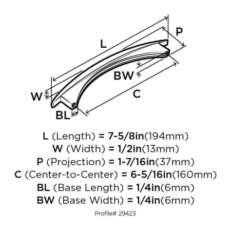 Amerock-BP29423-Dimensions of Back View