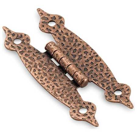 Amerock Functional Hardware Overlay Surface Mount Cabinet Door Hinge with 105 Degree Opening Angle - Pair Antique Copper