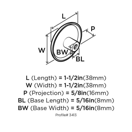 Amerock-BP3413-Dimensions of Back View