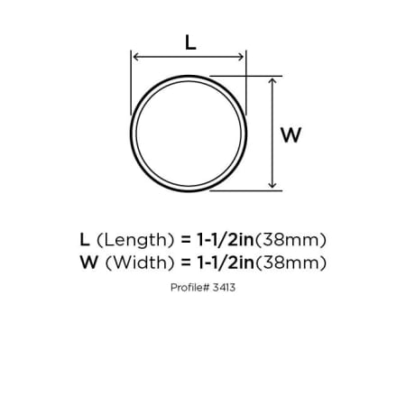 Amerock-BP3413-Dimensions of Top View