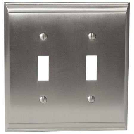 Amerock Candler Double Toggle Switch Plate Satin Nickel