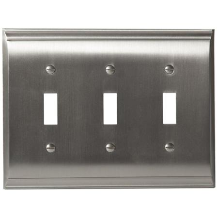 Amerock Candler Triple Toggle Switch Plate Satin Nickel